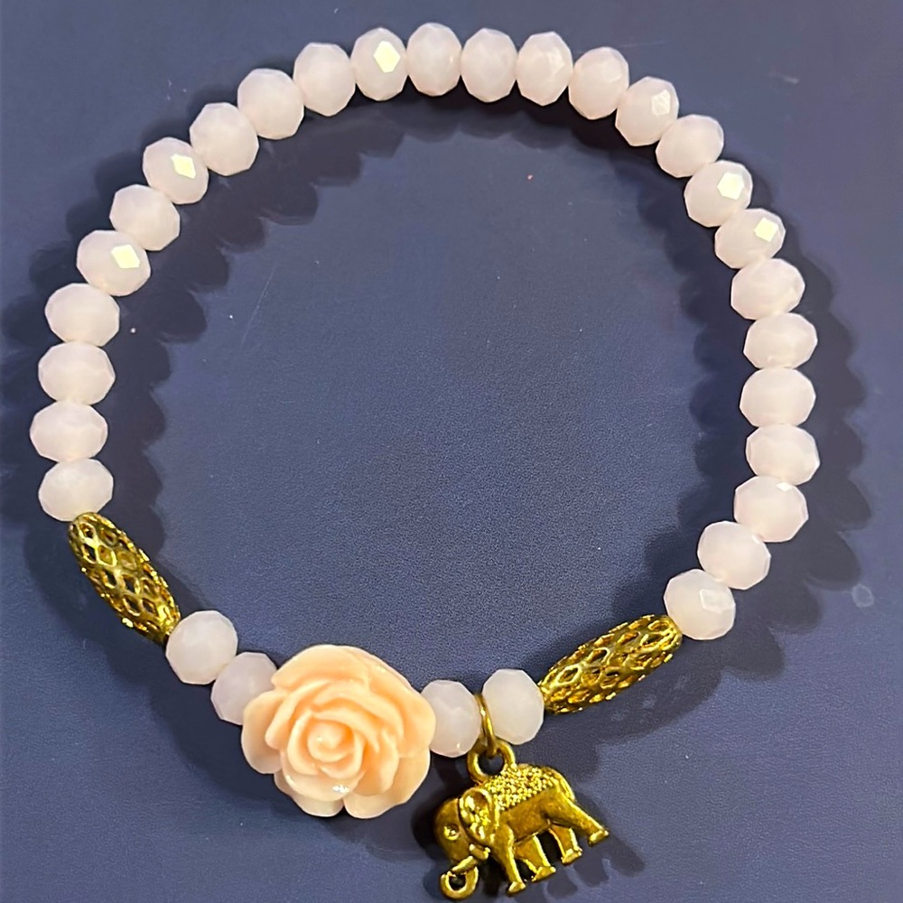 Bracelet flower elephant Charm
